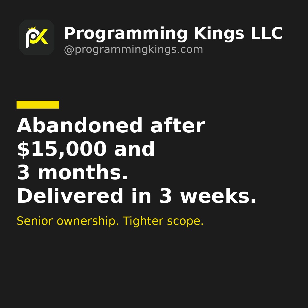 A browser abandoned after $15,000 and 3 months, delivered in 3 weeks